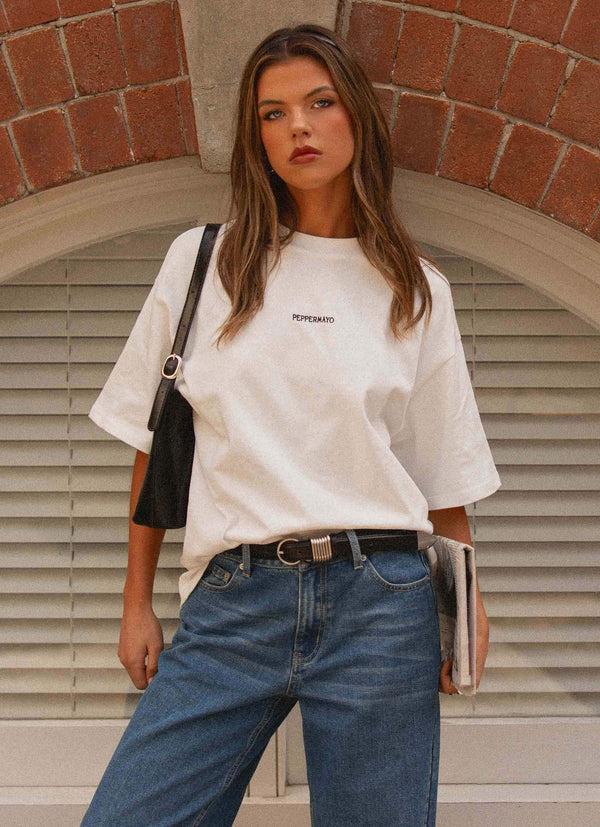peppermayo Peppermayo Exclusive - Signature Oversized Tee - White