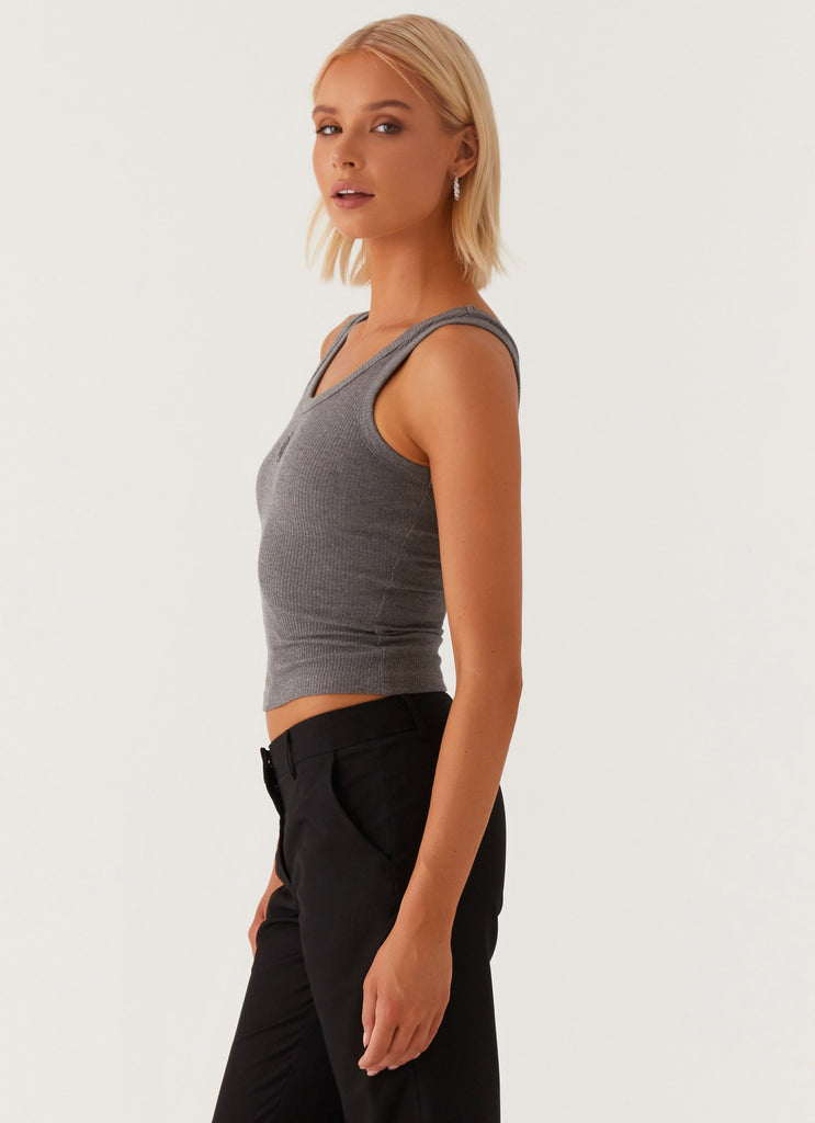 Peppermayo Peppermayo Exclusive - Signature Tank Top - Dark Grey Marle