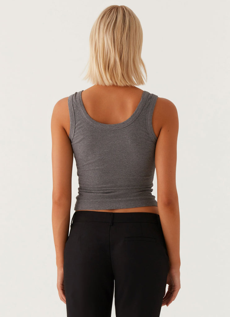 Peppermayo Peppermayo Exclusive - Signature Tank Top - Dark Grey Marle