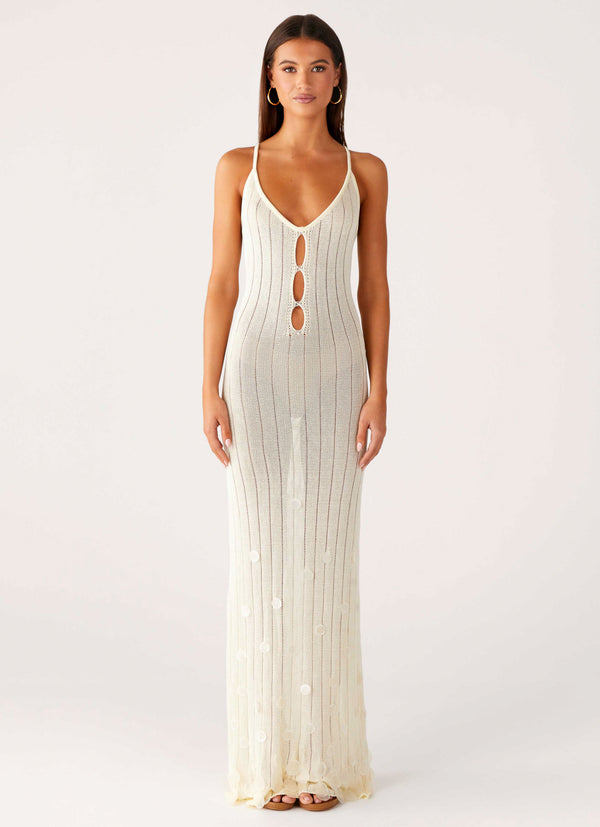 peppermayo Peppermayo Exclusive - Siren Song Crochet Maxi Dress - Ivory