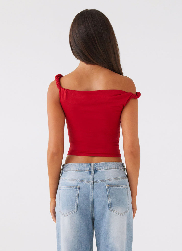 Peppermayo Peppermayo Exclusive - Solace Soul Twist Shoulder Top - Red