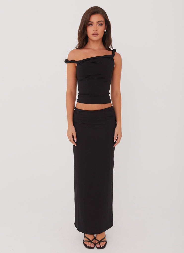 Peppermayo Peppermayo Exclusive - Solace Soul Twist Shoulder Top - Black