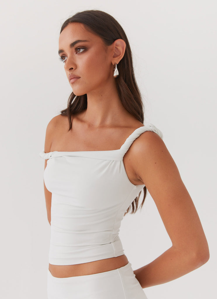 Peppermayo Peppermayo Exclusive - Solace Soul Twist Shoulder Top - Ivory