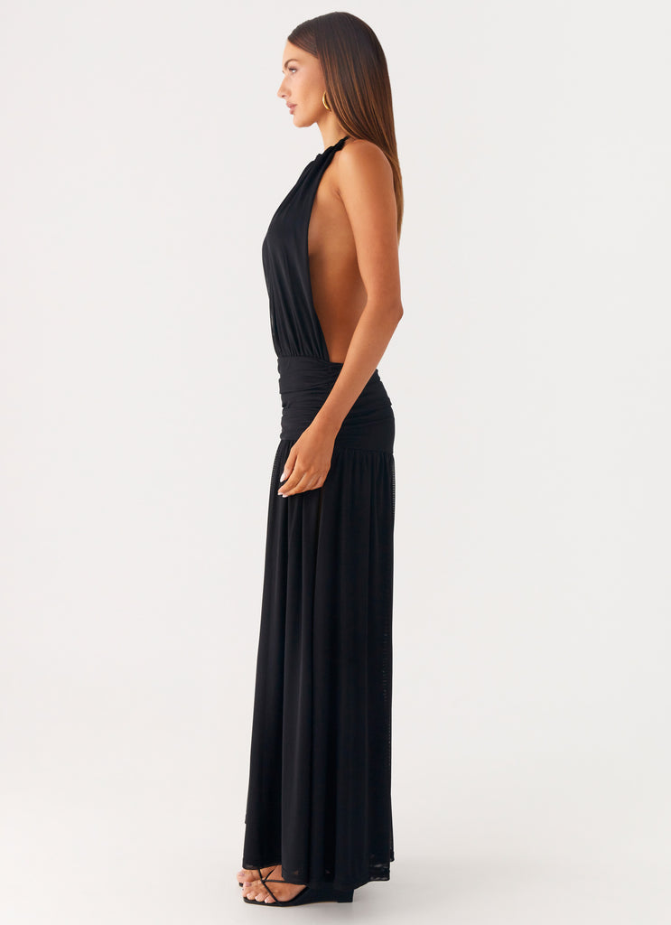 Peppermayo Peppermayo Exclusive - Solena Halter Neck Maxi Dress - Black