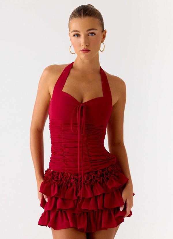 peppermayo Peppermayo Exclusive - Someone Else Halter Top - Dark Cherry