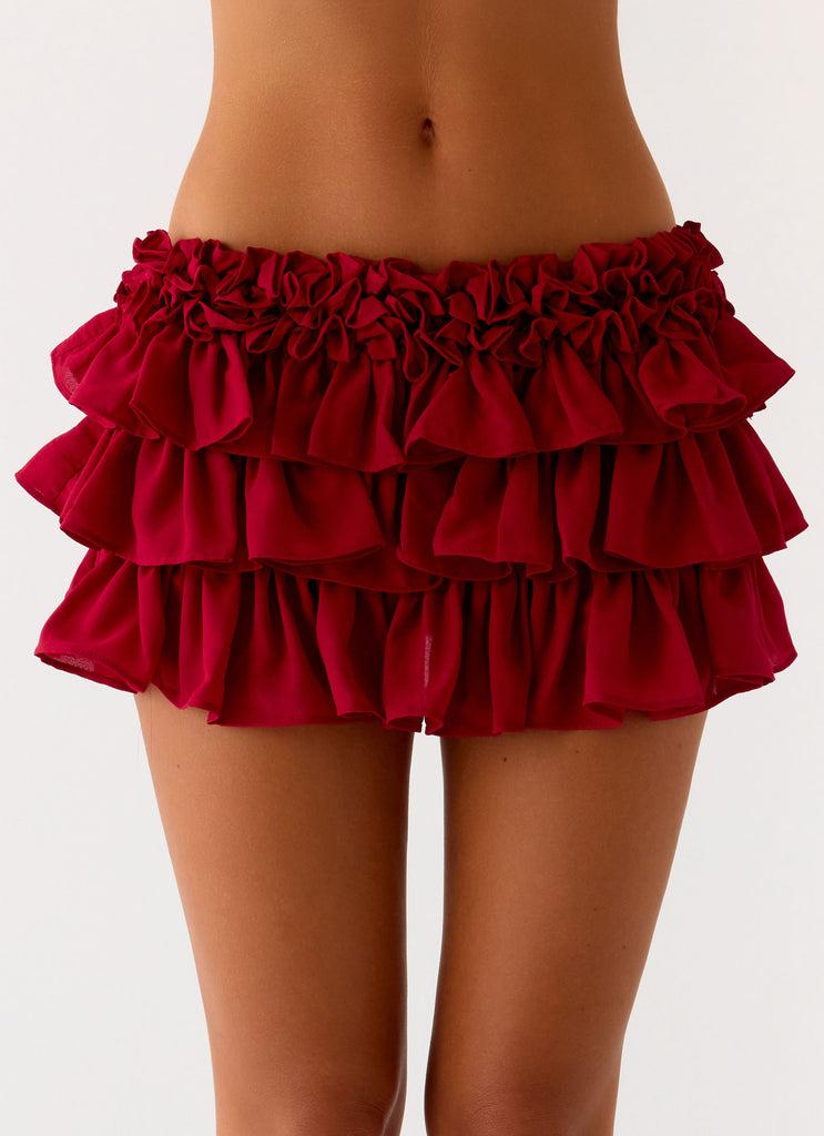 Peppermayo Peppermayo Exclusive - Someone Else Mini Skort - Dark Cherry