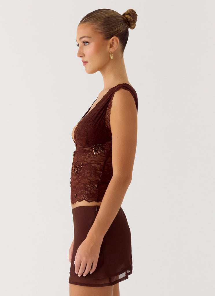Peppermayo Peppermayo Exclusive - Sommers Lace Top - Chocolate