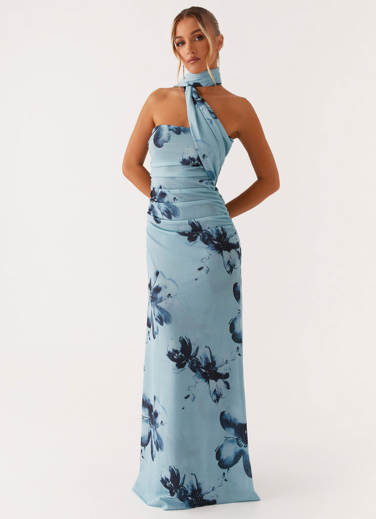 Peppermayo Peppermayo Exclusive - Songbird Maxi Dress - Blue Black Floral