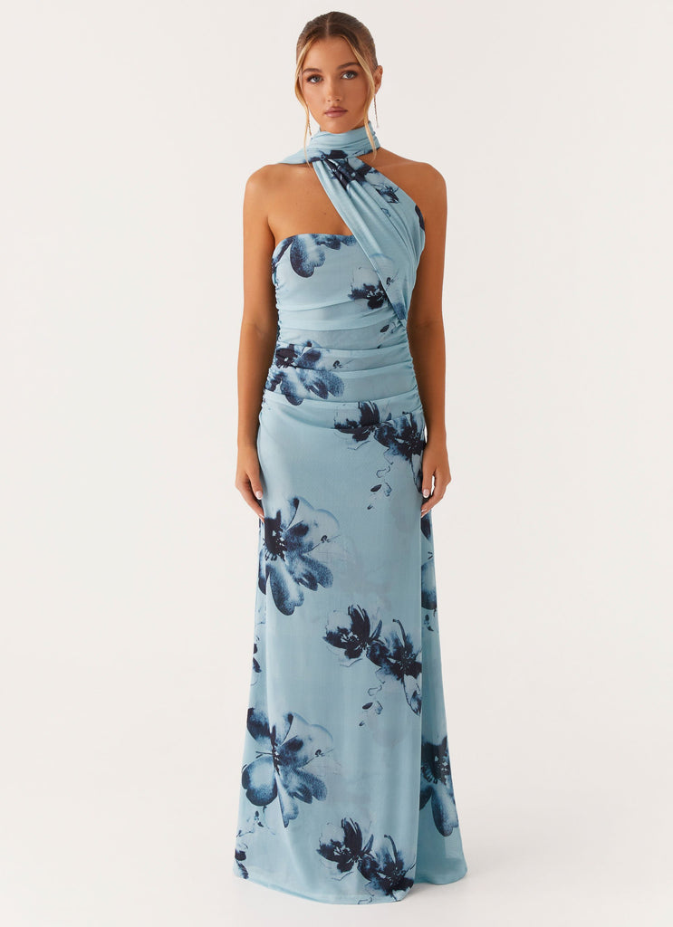 Peppermayo Peppermayo Exclusive - Songbird Maxi Dress - Blue Black Floral