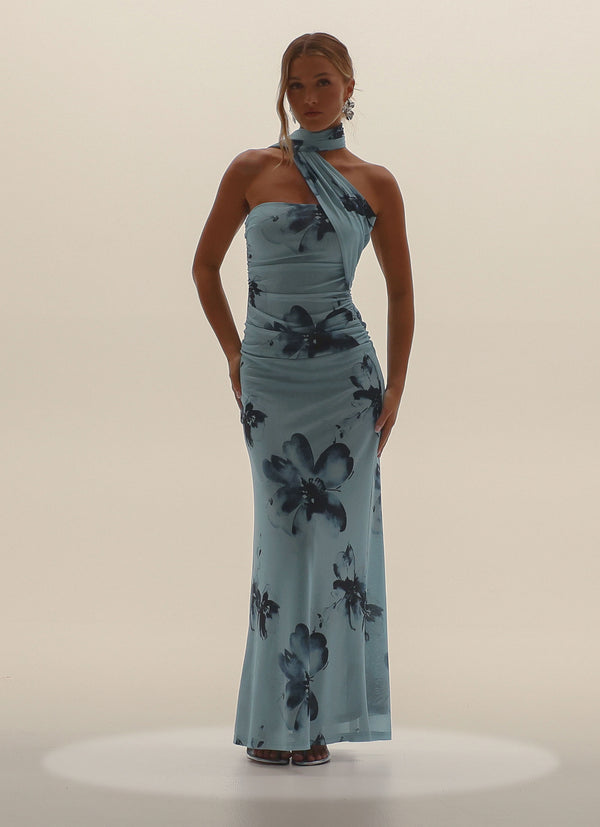 peppermayo Peppermayo Exclusive - Songbird Maxi Dress - Blue Black Floral