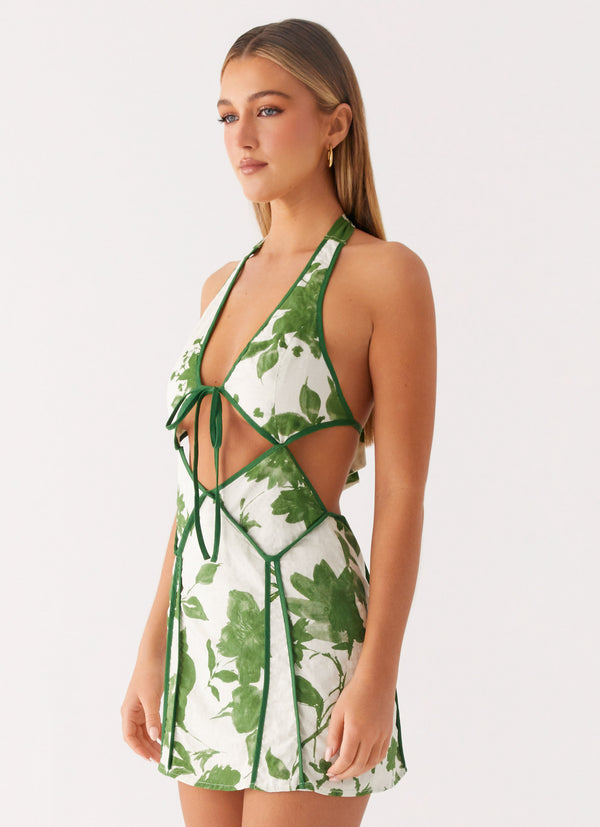 peppermayo Peppermayo Exclusive - Sonnet Cotton Mini Dress - Verdant Bloom