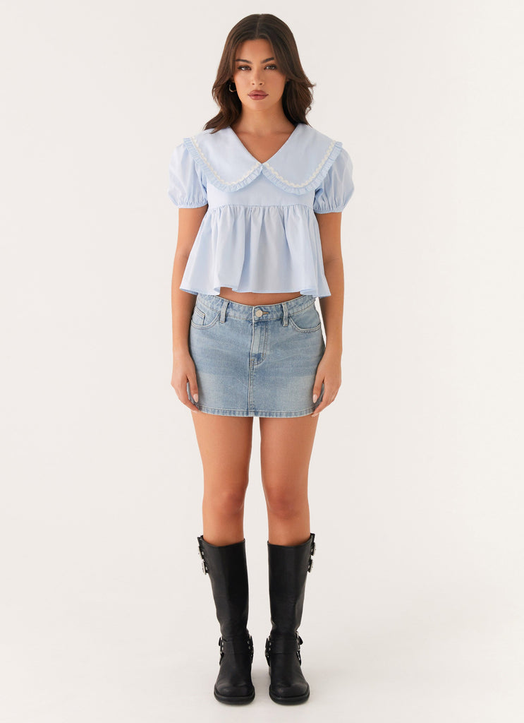 Peppermayo Peppermayo Exclusive - Sophie Babydoll Top - Blue
