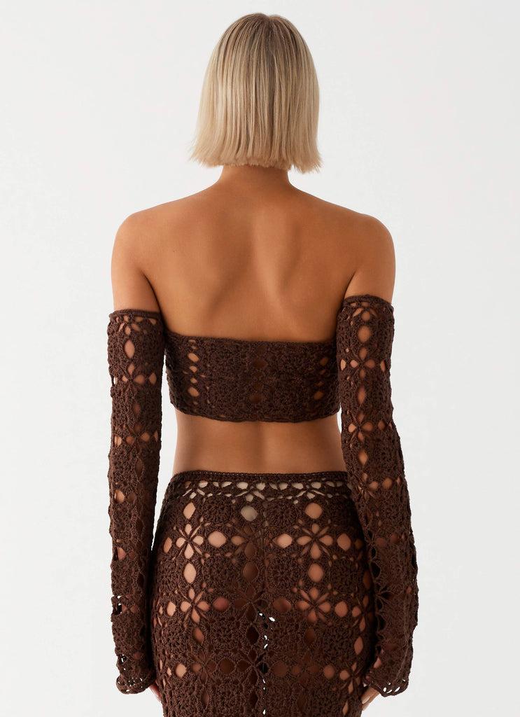 Peppermayo Peppermayo Exclusive - Sorrentino Crochet Long Sleeve Top - Chocolate