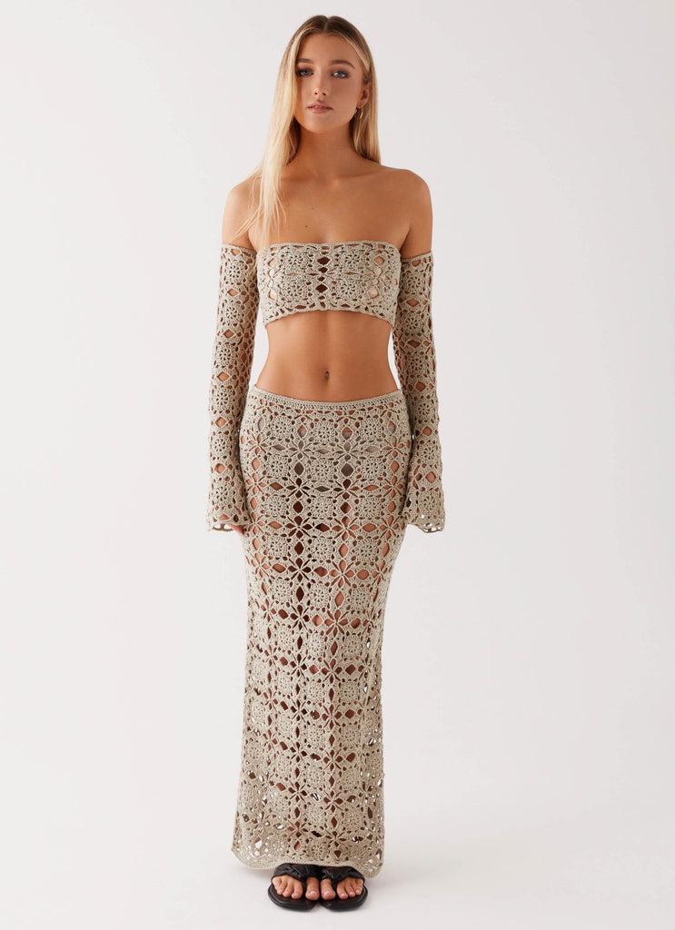 Peppermayo Peppermayo Exclusive - Sorrentino Crochet Long Sleeve Top - Sage