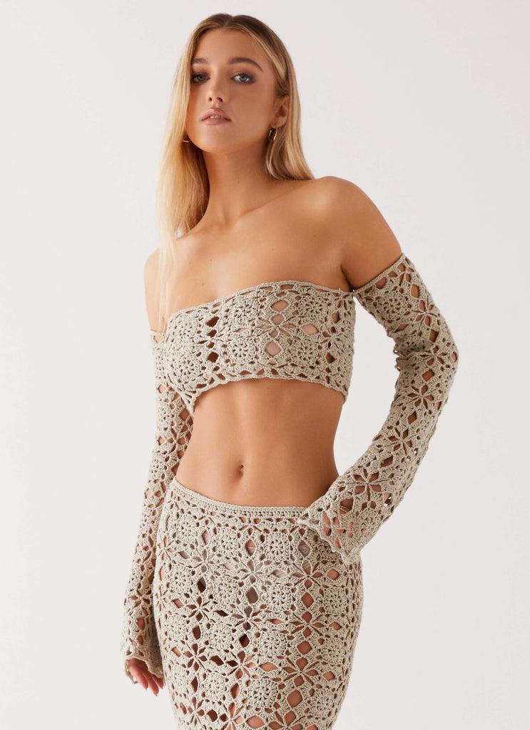 Peppermayo Peppermayo Exclusive - Sorrentino Crochet Long Sleeve Top - Sage