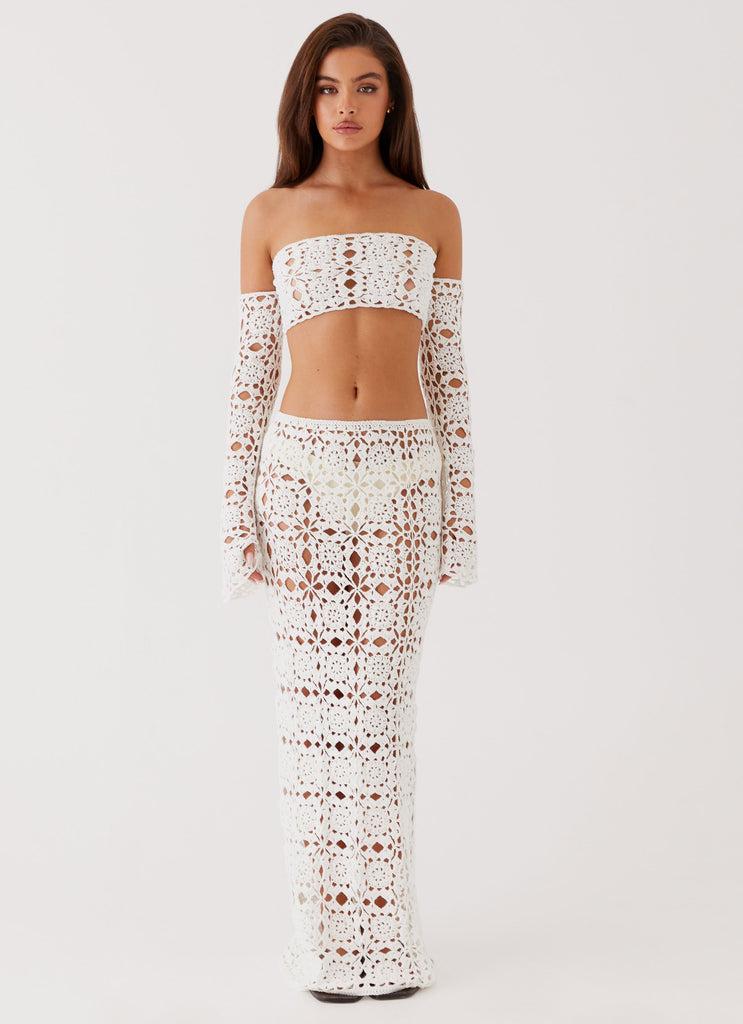 Peppermayo Peppermayo Exclusive - Sorrentino Crochet Long Sleeve Top - White