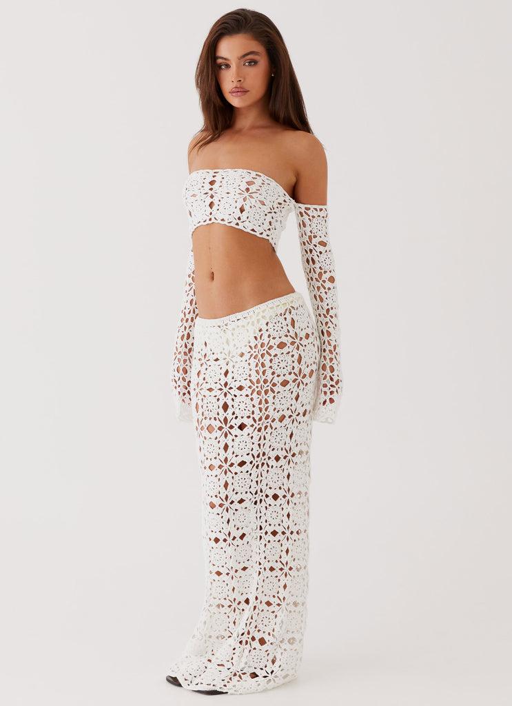 Peppermayo Peppermayo Exclusive - Sorrentino Crochet Long Sleeve Top - White