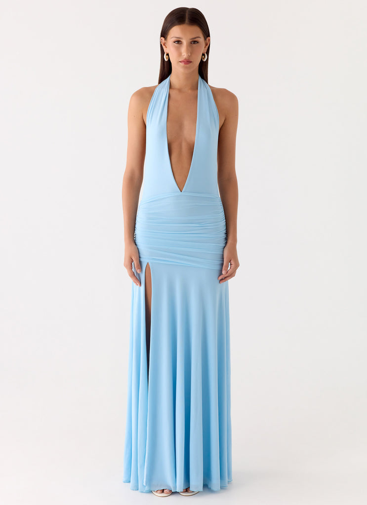 Peppermayo Peppermayo Exclusive - Sorrento Sunsets Maxi Dress - Ice Blue