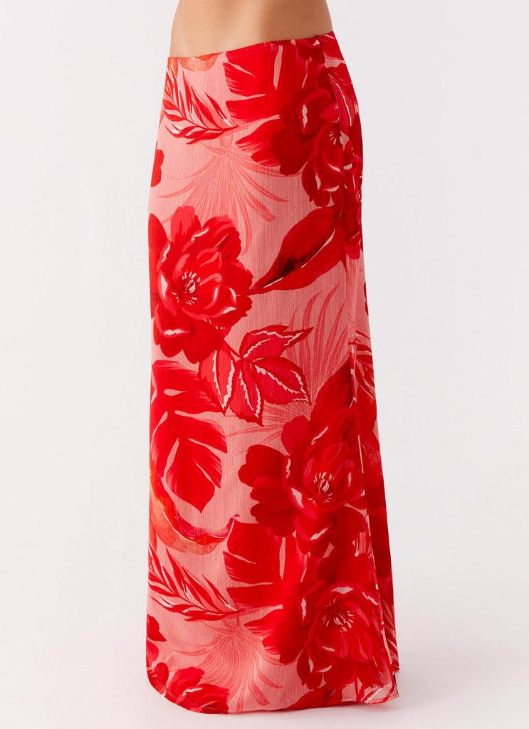 Peppermayo Peppermayo Exclusive - Soulful Low Rise Maxi Skirt - Sicily Sunsets Print