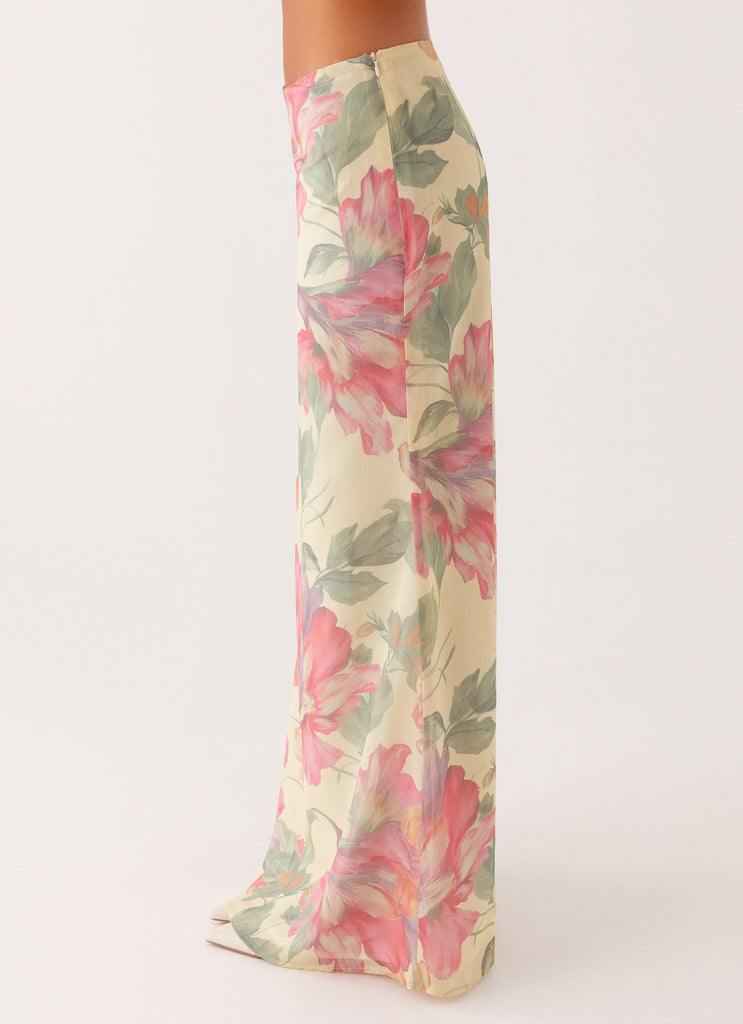 Peppermayo Peppermayo Exclusive - Soulful Low Rise Maxi Skirt - Yellow Peony
