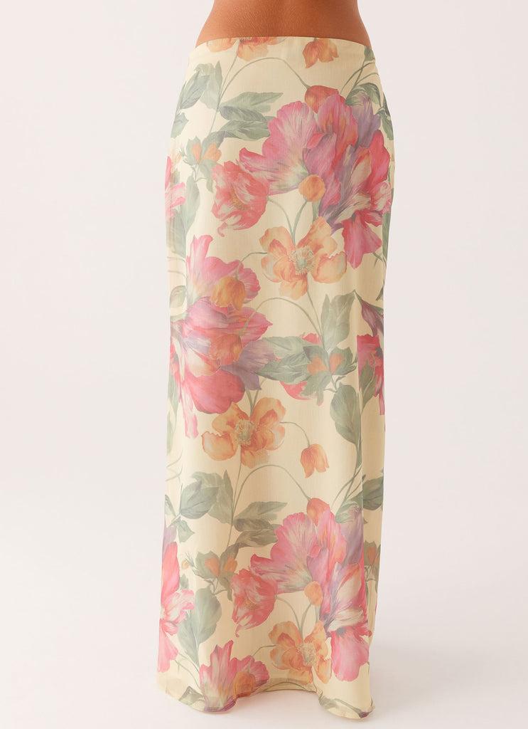 Peppermayo Peppermayo Exclusive - Soulful Low Rise Maxi Skirt - Yellow Peony