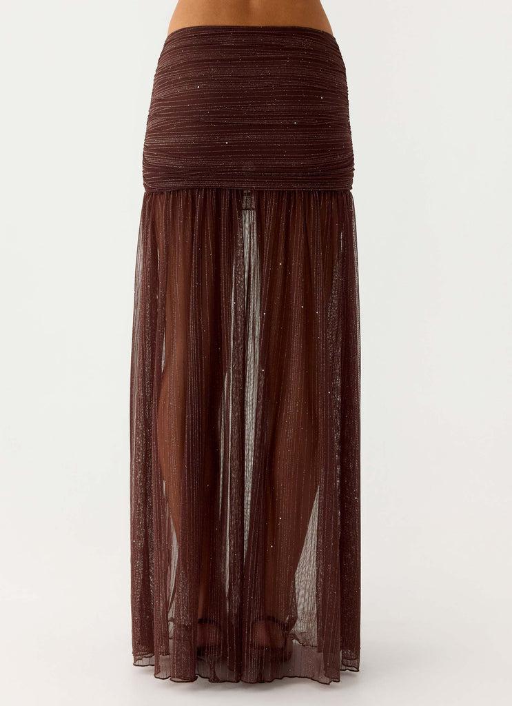 Peppermayo Peppermayo Exclusive - Sparkling Night Maxi Skirt - Chocolate