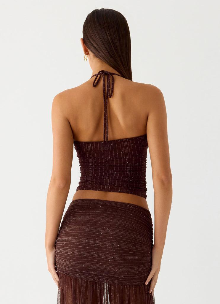 Peppermayo Peppermayo Exclusive - Sparkling Night Top - Chocolate
