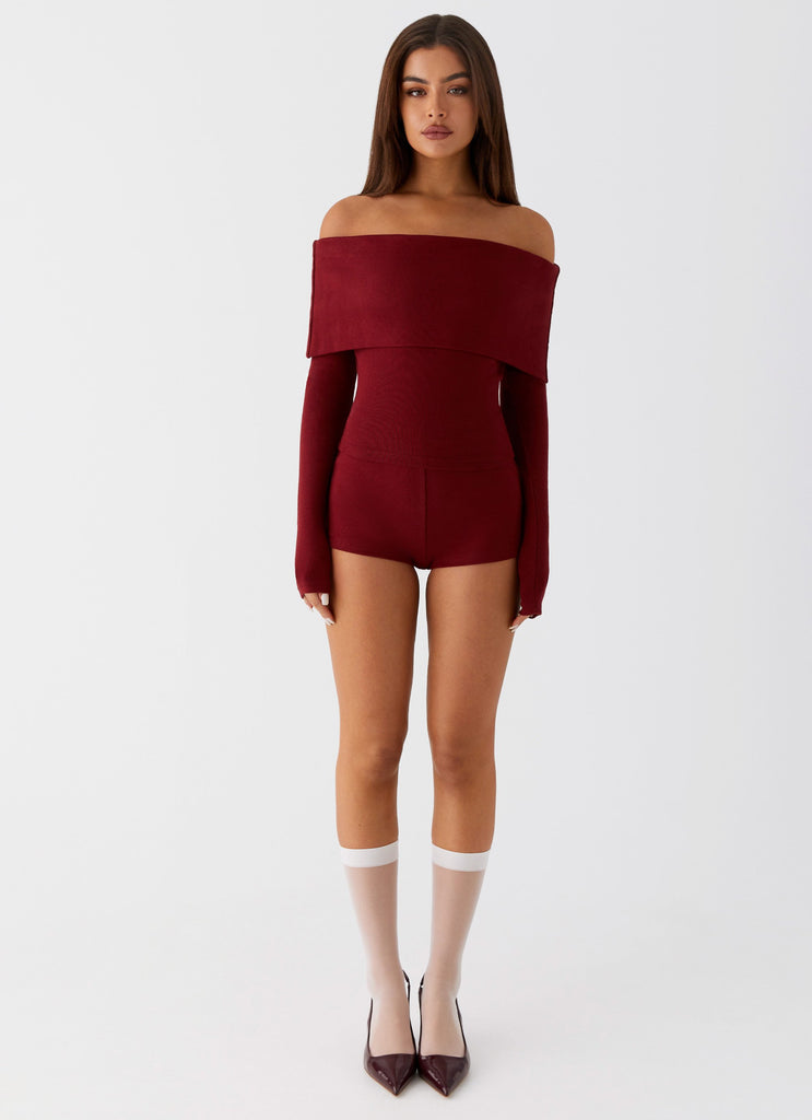 Peppermayo Peppermayo Exclusive - Spectate Long Sleeve Top - Maroon