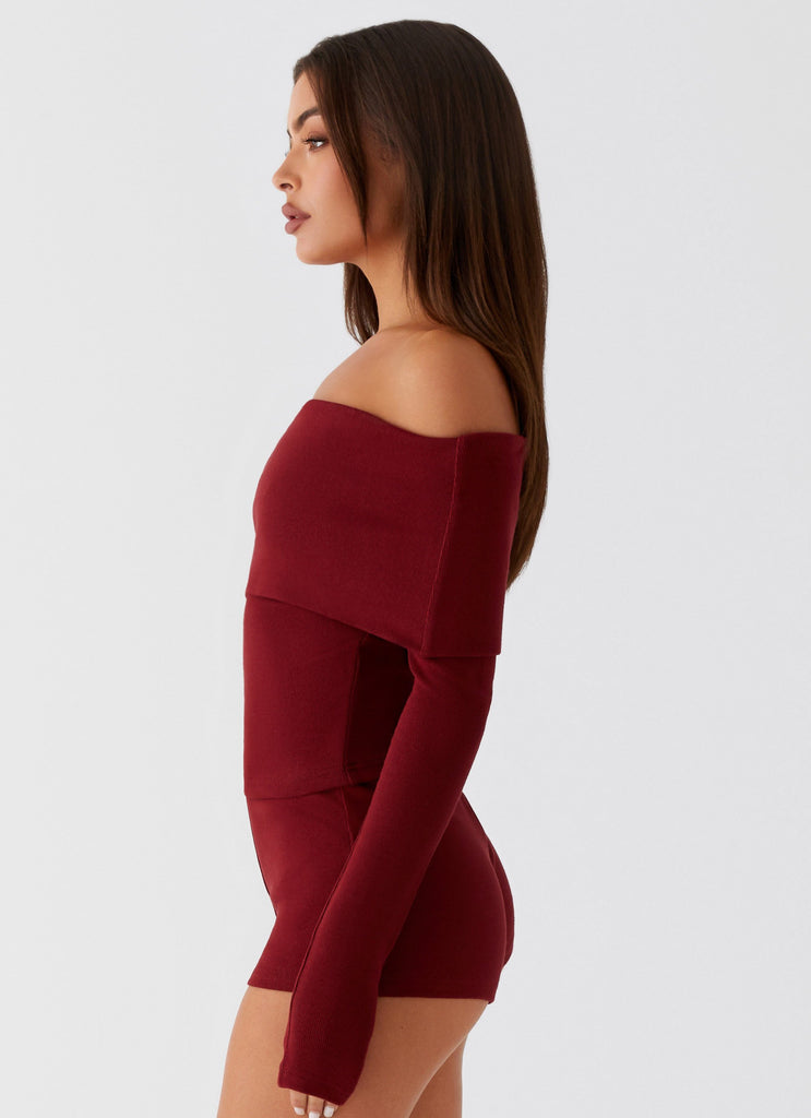 Peppermayo Peppermayo Exclusive - Spectate Long Sleeve Top - Maroon