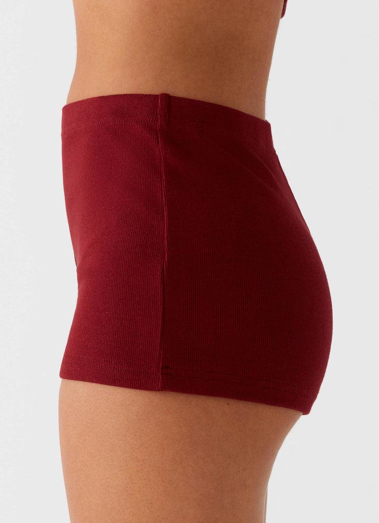 Peppermayo Peppermayo Exclusive - Spectate Mini Shorts - Maroon