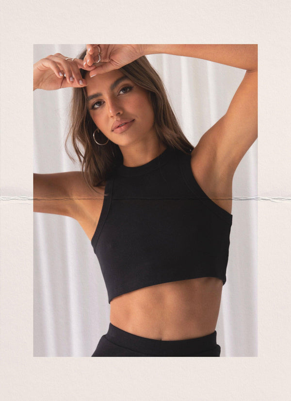 peppermayo Peppermayo Exclusive - Spencer Organic Cotton Rib Tank - Black
