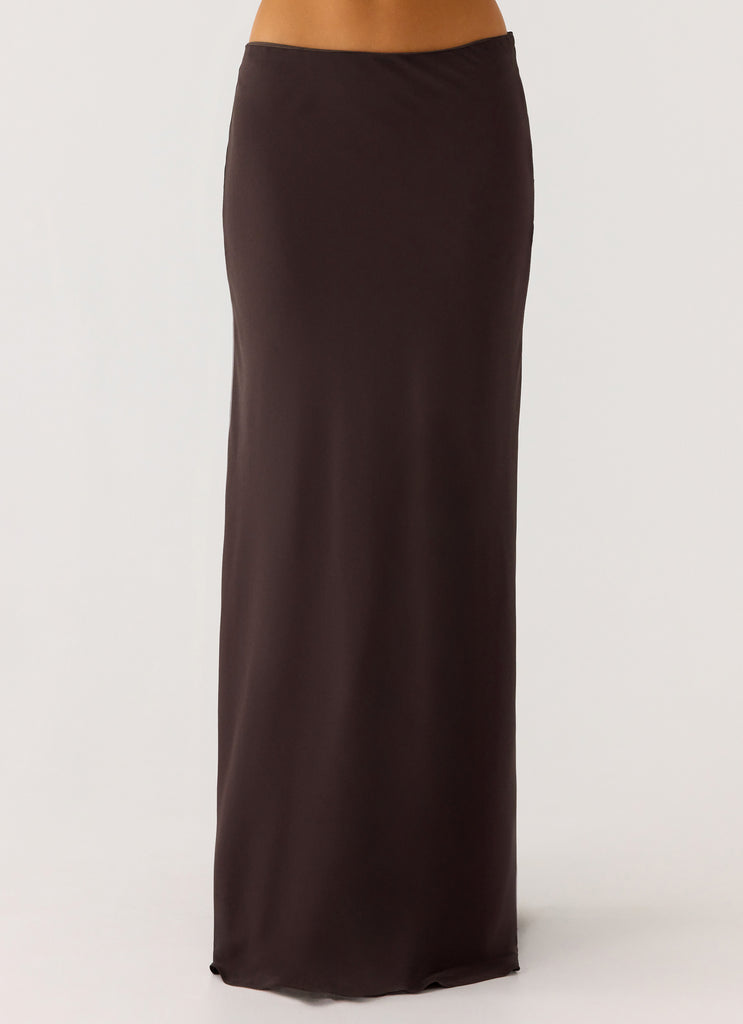 Peppermayo Peppermayo Exclusive - Star Girl Chiffon Maxi Skirt - Cool Chocolate