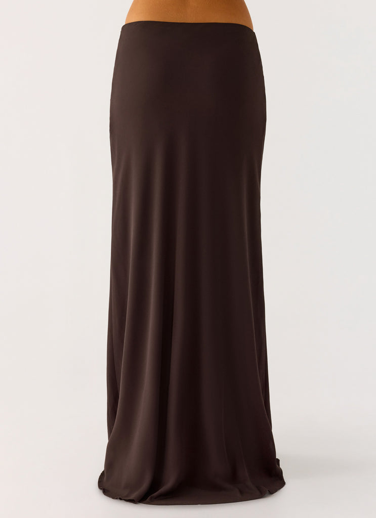 Peppermayo Peppermayo Exclusive - Star Girl Chiffon Maxi Skirt - Cool Chocolate