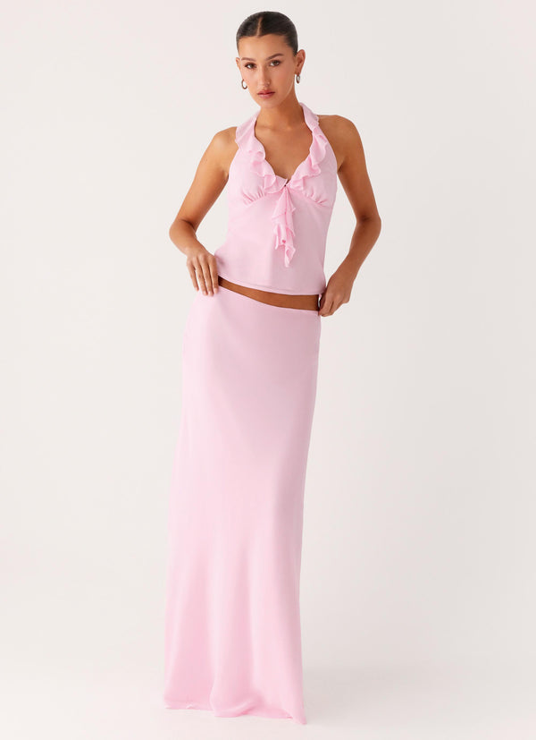 peppermayo Peppermayo Exclusive - Star Girl Chiffon Maxi Skirt - Baby Pink