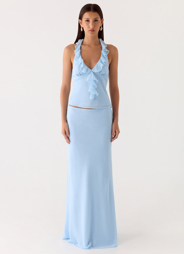 peppermayo Peppermayo Exclusive - Star Girl Chiffon Maxi Skirt - Blue