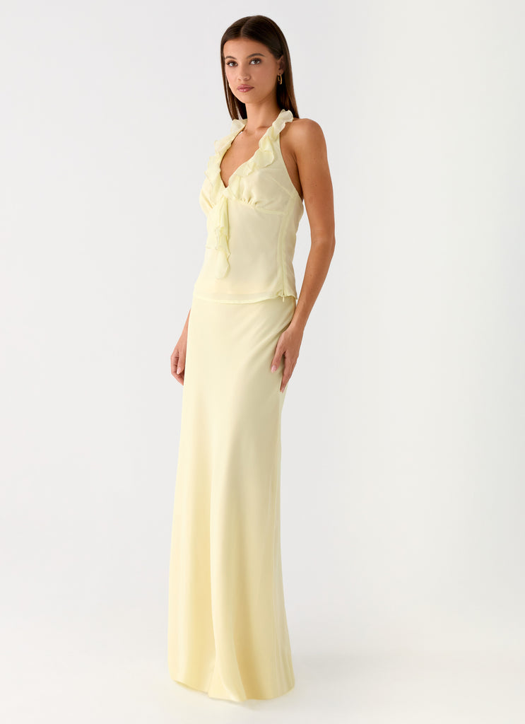 Peppermayo Peppermayo Exclusive - Star Girl Chiffon Maxi Skirt - Yellow