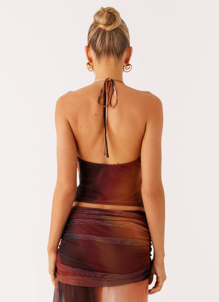 Peppermayo Peppermayo Exclusive - Stargazer Mesh Cowl Top - Black Gradient