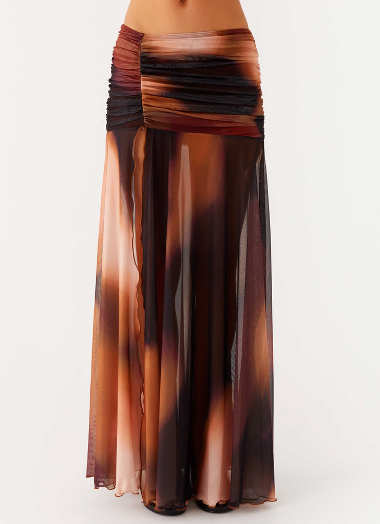 Peppermayo Peppermayo Exclusive - Stargazer Mesh Maxi Skirt - Black Gradient