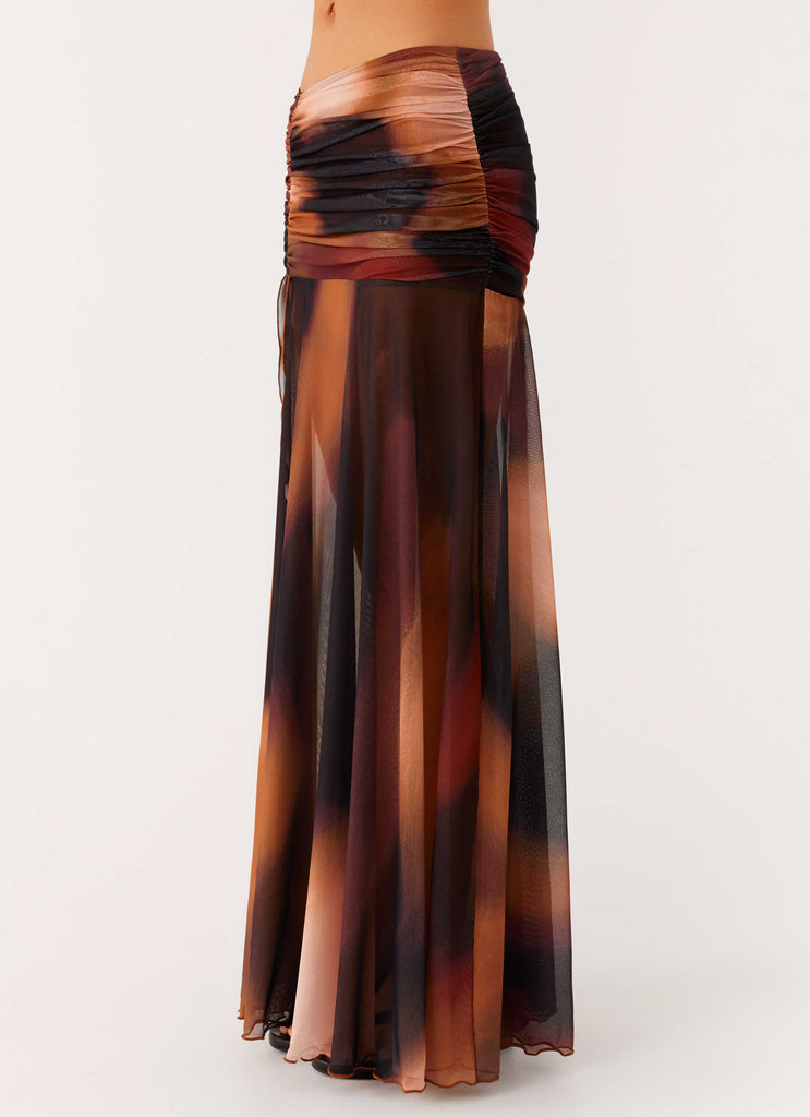 Peppermayo Peppermayo Exclusive - Stargazer Mesh Maxi Skirt - Black Gradient