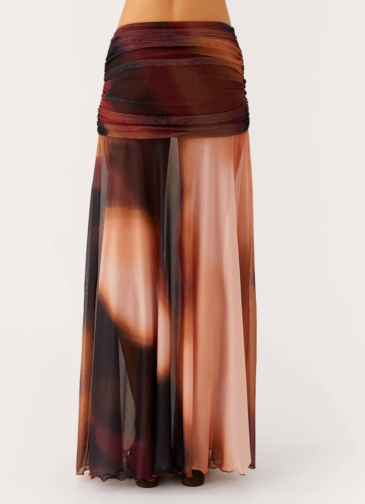 Peppermayo Peppermayo Exclusive - Stargazer Mesh Maxi Skirt - Black Gradient