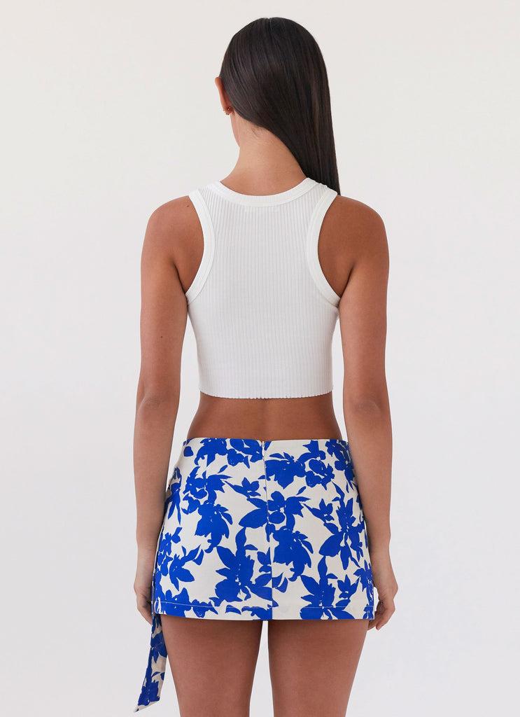 Peppermayo Peppermayo Exclusive - Steal Away Linen Wrap Skirt - Blue Floral