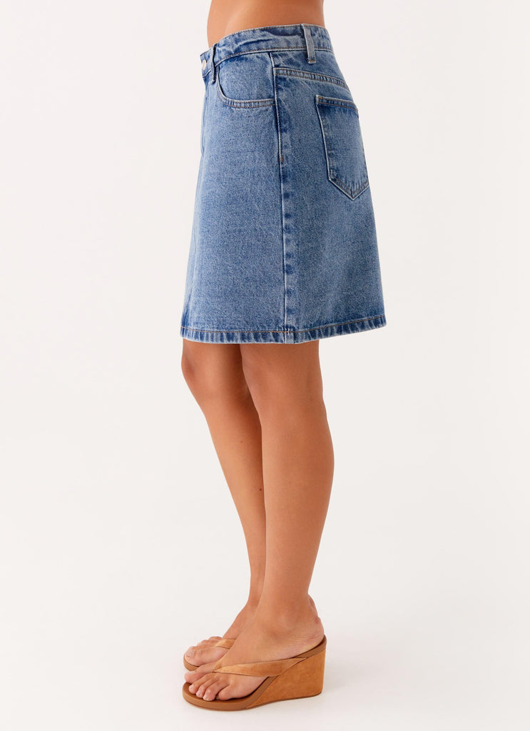 Peppermayo Peppermayo Exclusive - Stella Low Rise Mini Skirt - Blue