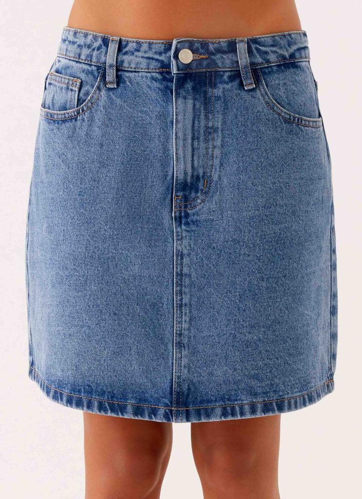 Peppermayo Peppermayo Exclusive - Stella Low Rise Mini Skirt - Blue
