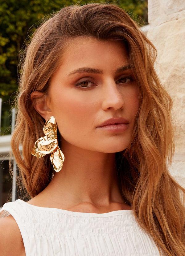 peppermayo Peppermayo Exclusive - Stonelet Statement Earrings - Gold
