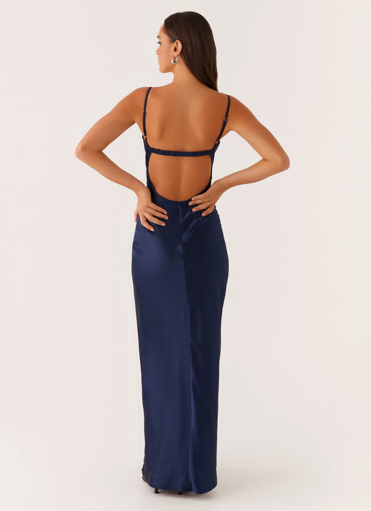 Peppermayo Peppermayo Exclusive - Stormie Satin Maxi Dress - Navy