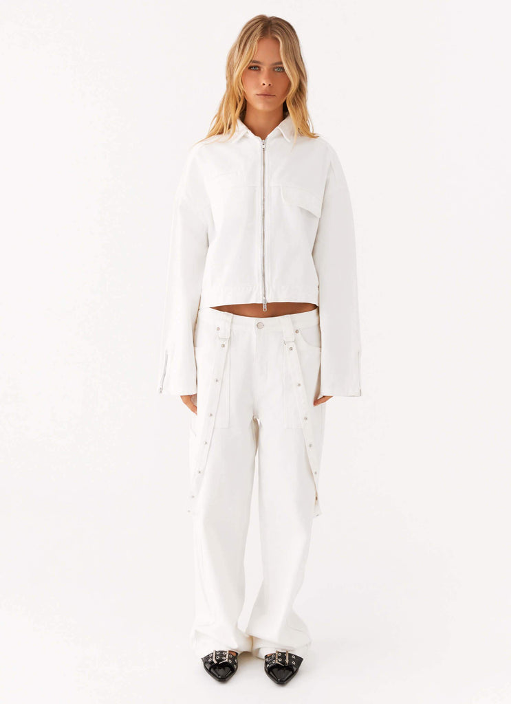 Peppermayo Peppermayo Exclusive - Stormy Oversized Denim Jacket - White