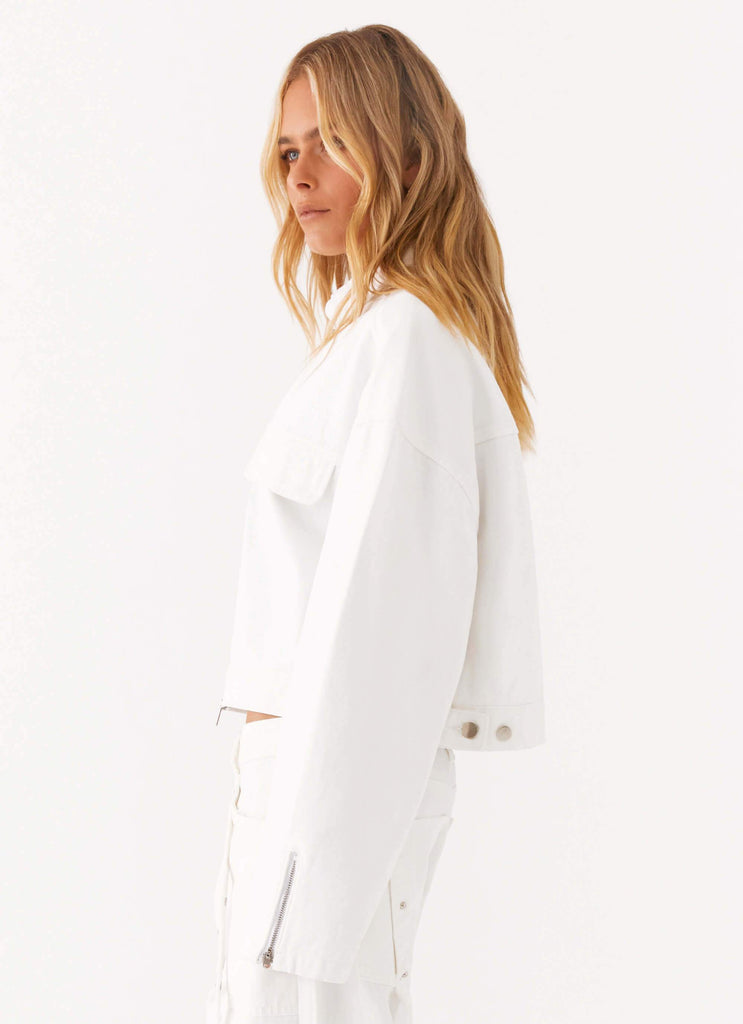 Peppermayo Peppermayo Exclusive - Stormy Oversized Denim Jacket - White