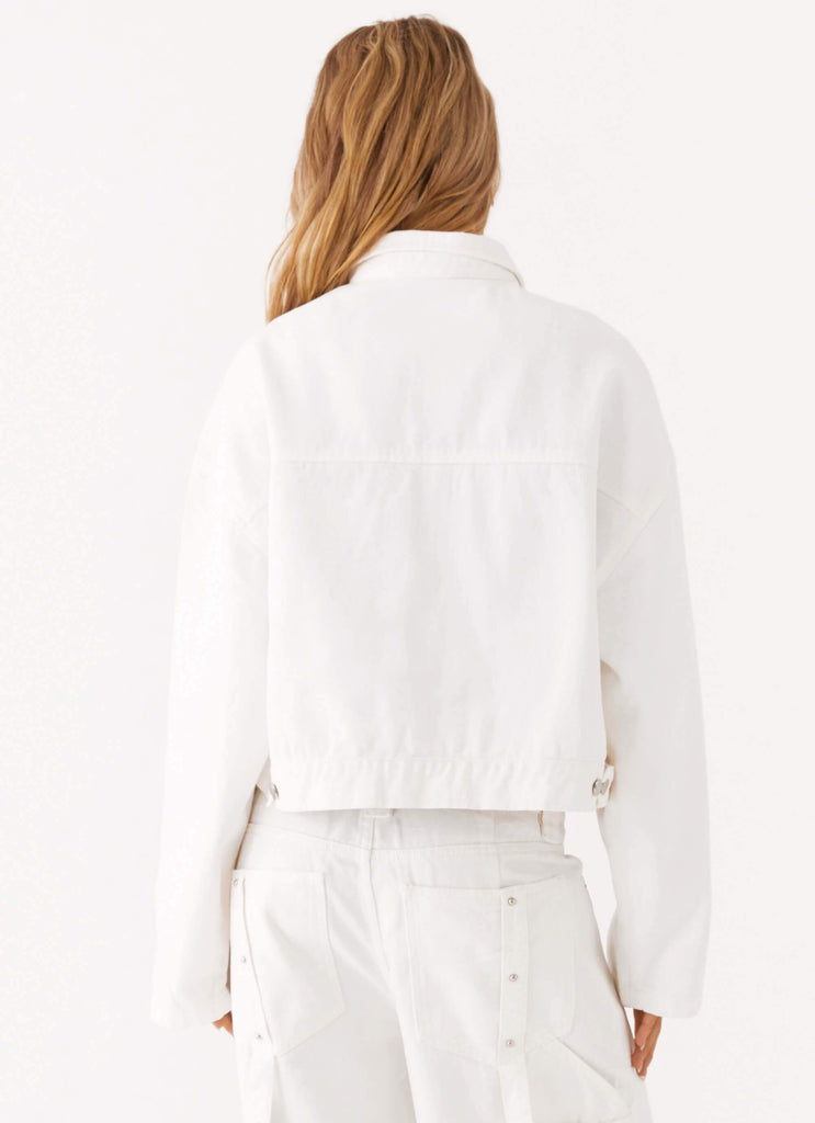 Peppermayo Peppermayo Exclusive - Stormy Oversized Denim Jacket - White