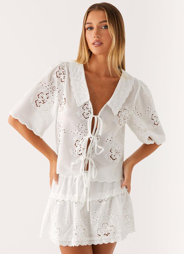 Peppermayo Peppermayo Exclusive - Summer Escape Embroidered Top - White