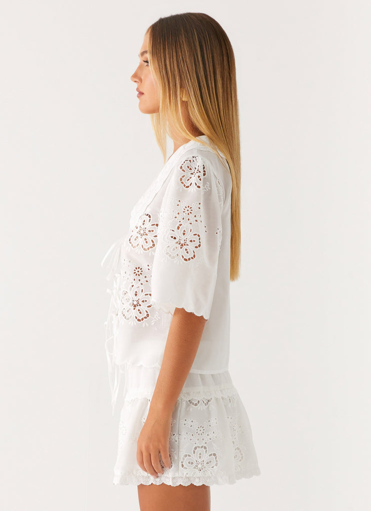 Peppermayo Peppermayo Exclusive - Summer Escape Embroidered Top - White